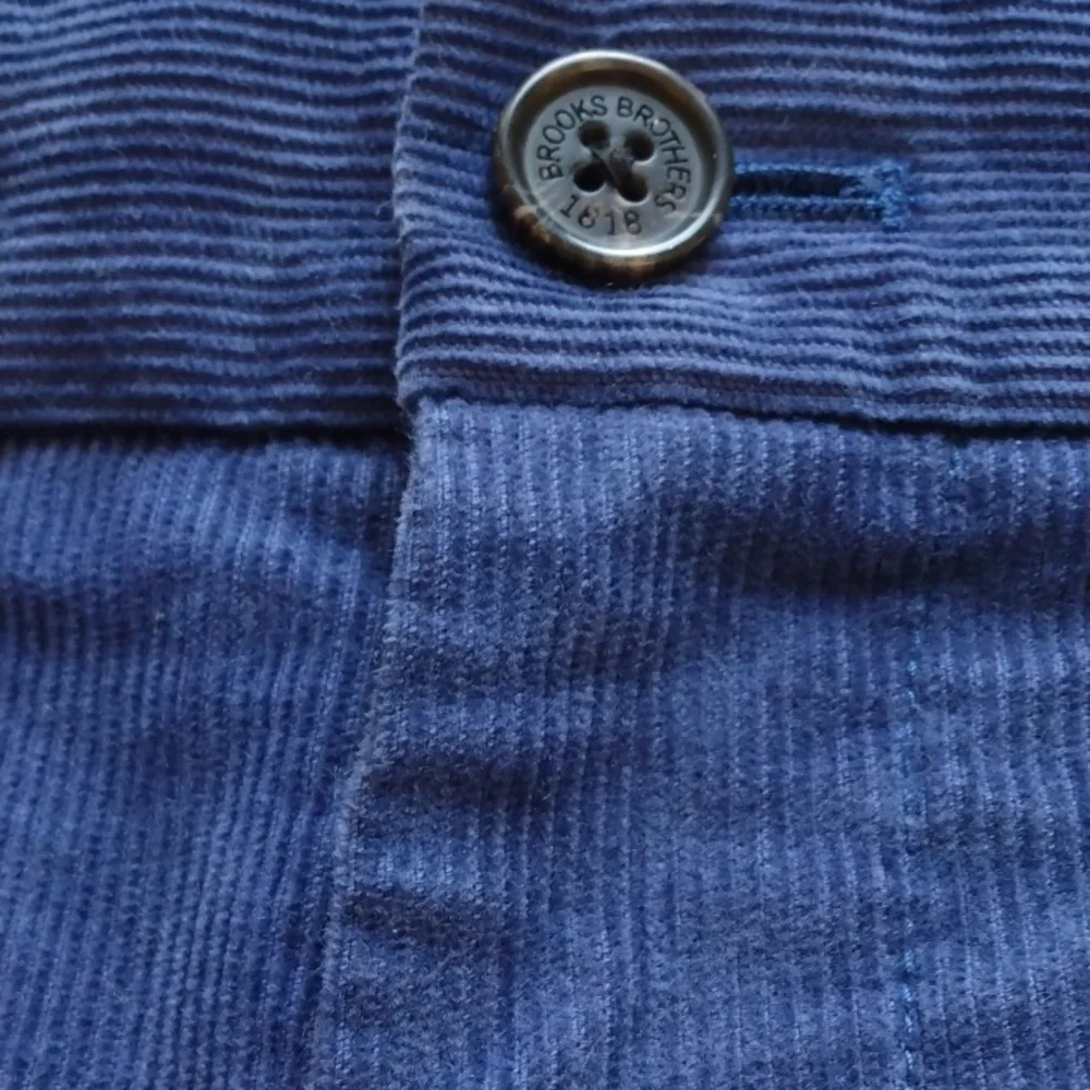 Brooks Brothers Blue Cotton Corduroy Pants (Clark Fit)  36 - 27.5